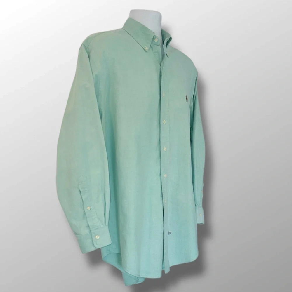 Ralph Lauren Yarmouth Button-Down Shirt L/S Mint Green Oxford 16 X 33